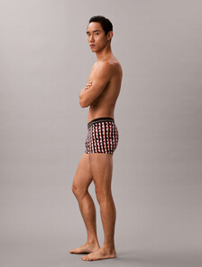 Icon Microfiber Stretch Metallic Low Rise Trunk, PAINTED CHECK MILK BERRY, hi-res