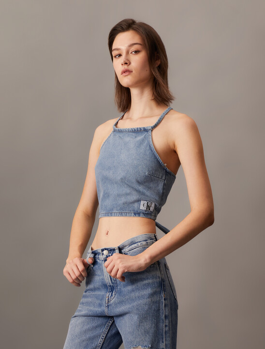Tie Back Denim Top