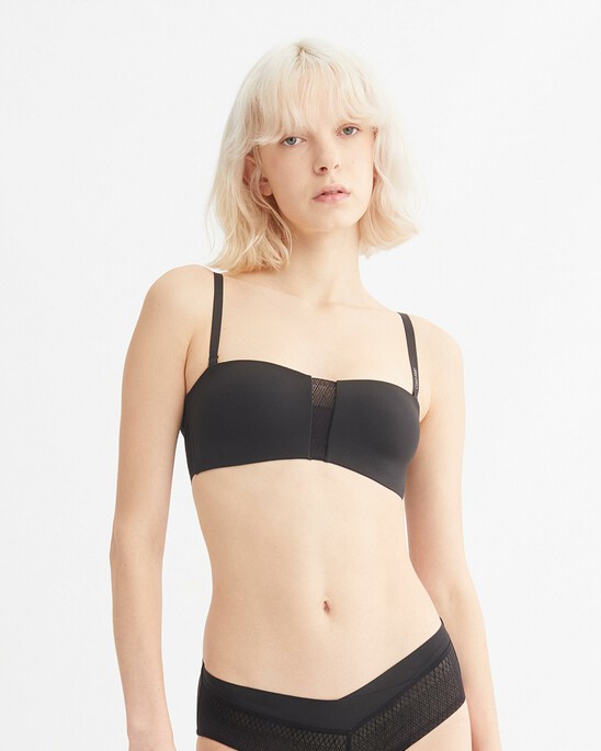 Mesh Lace Lightly Lined Bandeau Bra