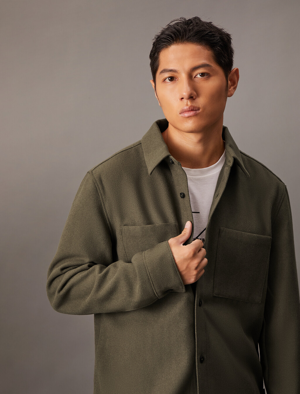 Wool Blend Shirt, Tarmac, hi-res