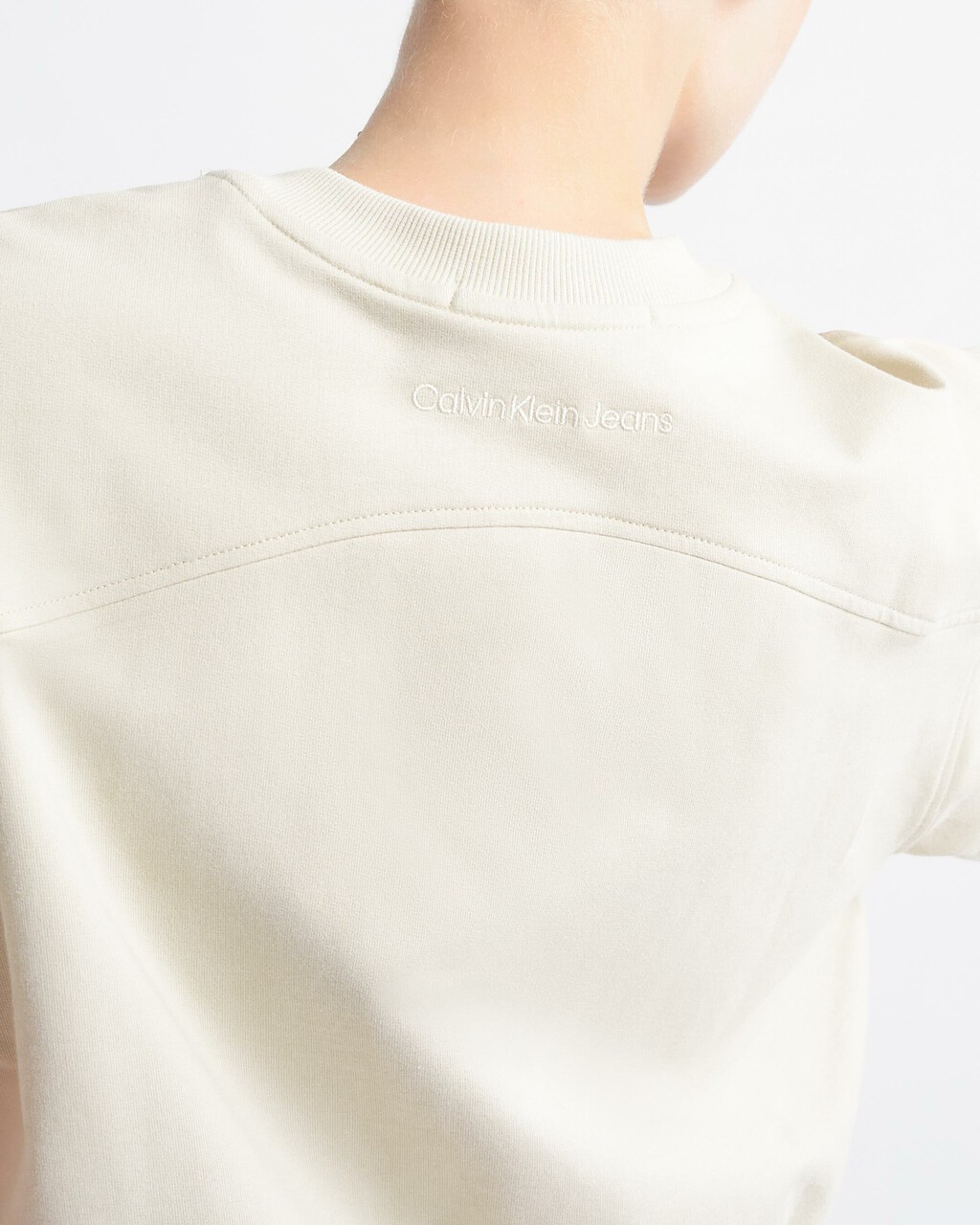 Feminine Seaming Cropped Top, Eggshell, hi-res