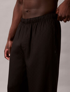 Satin Jacquard Pyjama Pants, 19524 TEENIE DELUSTER EMBLEM+BLACK/ASHFORD GRAY, hi-res