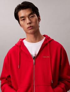 Lunar New Year Heavyweight Terry Zip Up Hoodie, Chinese Red, hi-res