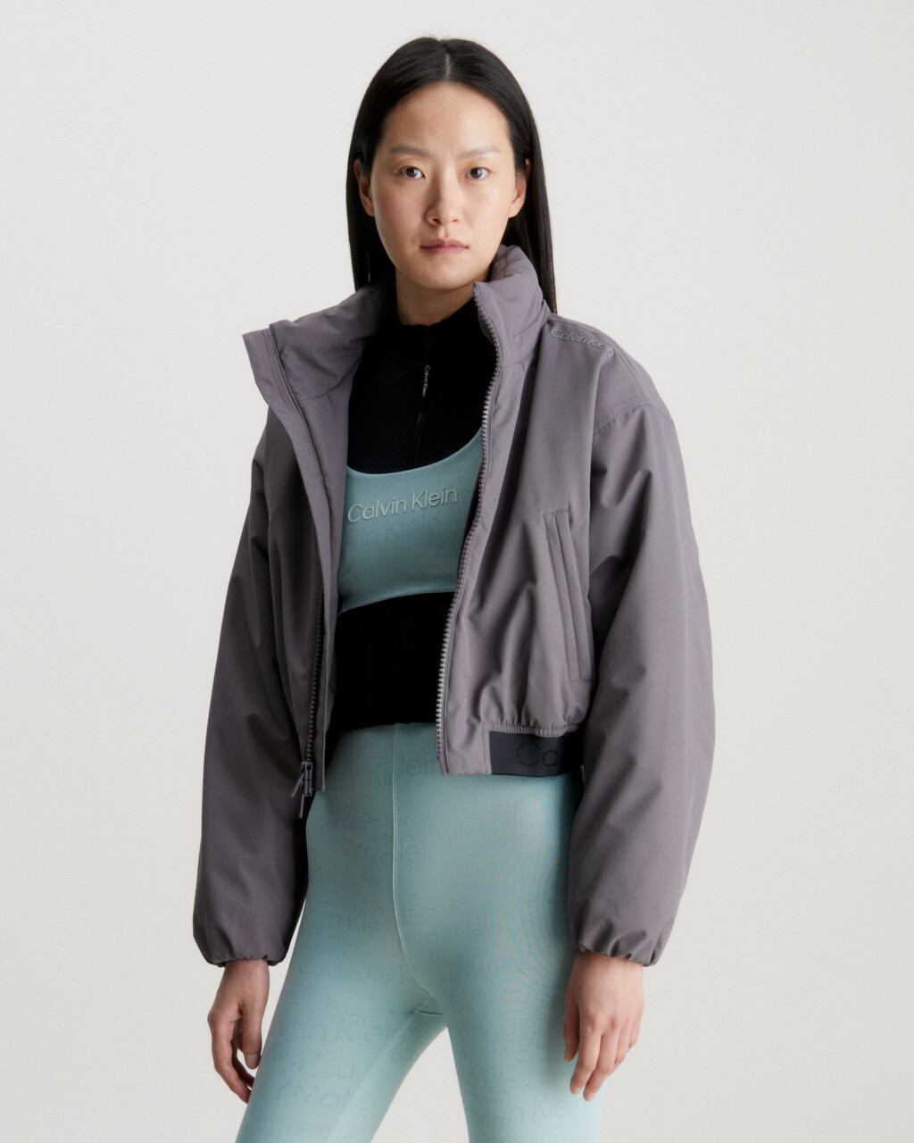 Cropped Padded Jacket, RABBIT, hi-res