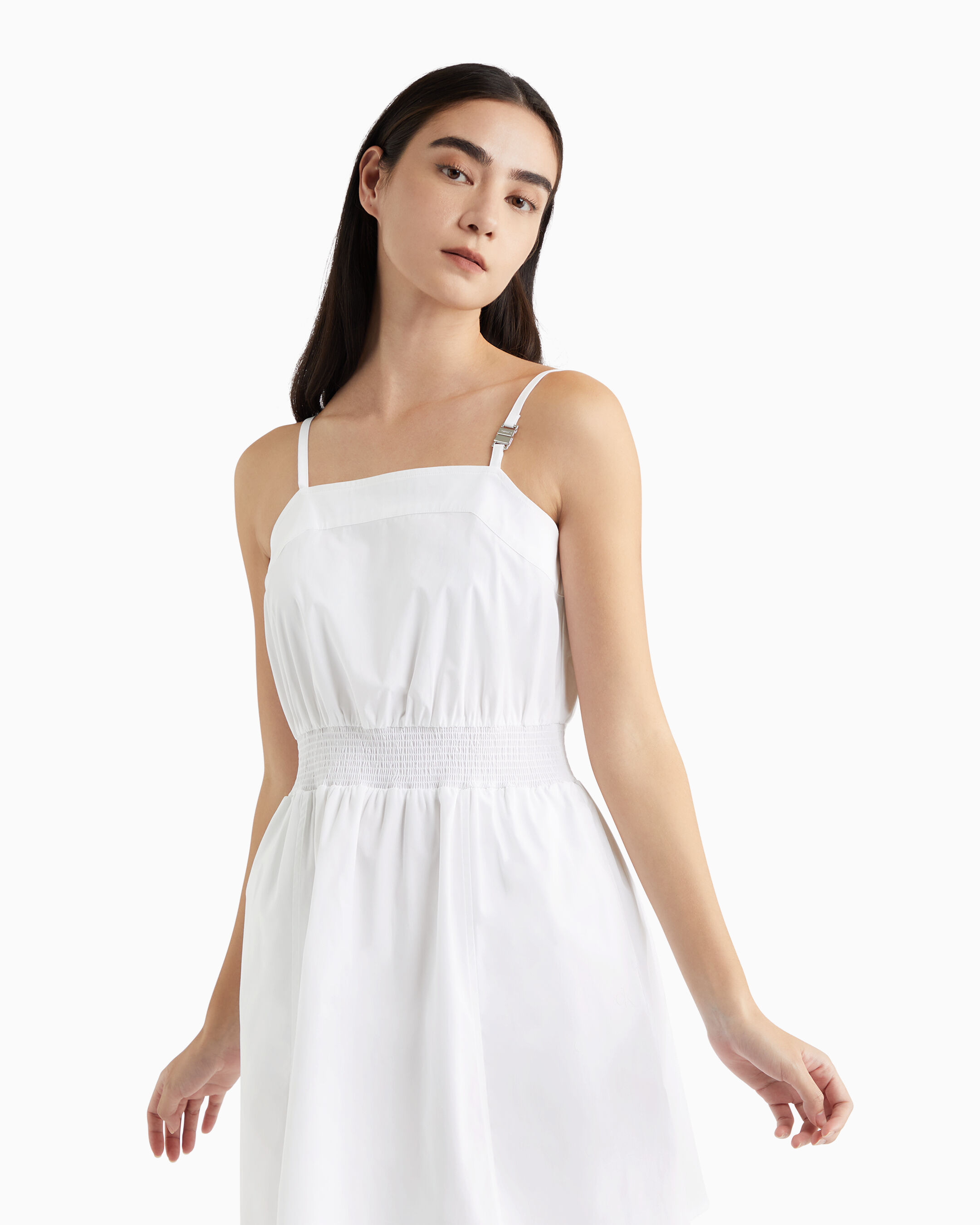 Calvin klein white off the shoulder dress hotsell