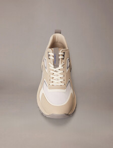 Trailblazer &mdash; Mesh Mix Runner Trainers, Oatmeal/Marshmallow/Cloudburst, hi-res