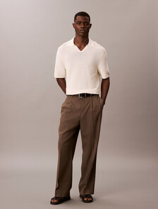 Tech Knit Johnny Collar Polo Shirt, Tofu, hi-res