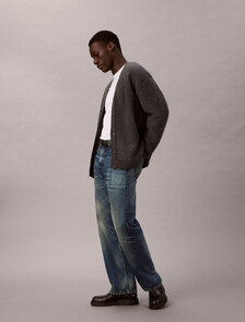 Brushed Alpaca Blend Cardigan Jumper, Harlem Night Blue, hi-res
