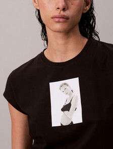 Kate Moss Graphic Baby Tee, Black, hi-res