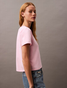 Slim Script Logo T-shirt, Pastel Pink, hi-res