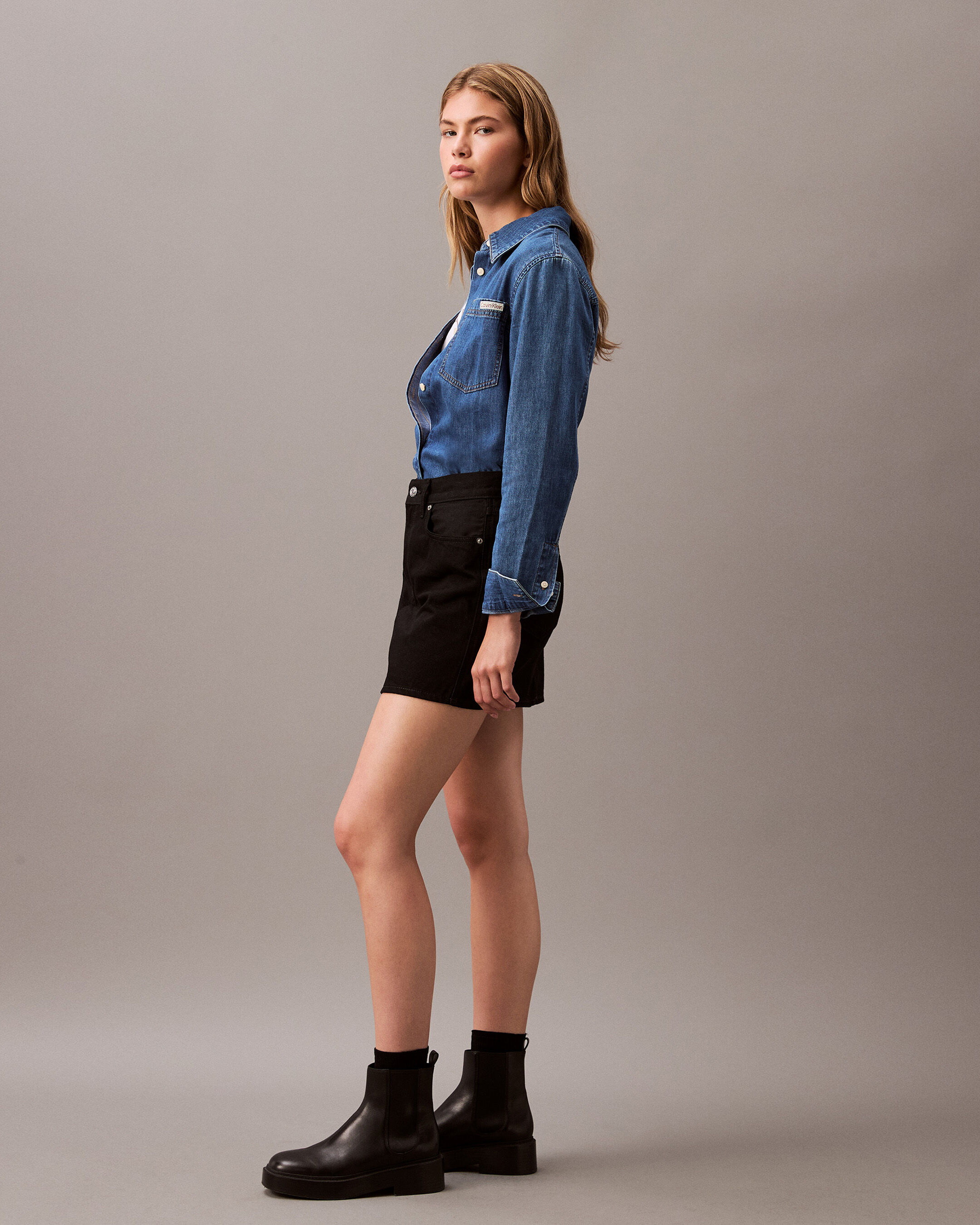 High Rise Denim Mini Skirt black Calvin Klein Malaysia