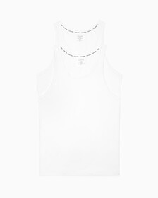 Modern Cotton Stretch Tanks 2 Pack, White/White, hi-res
