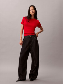 Lunar New Year Knit Top, Pantone Red, hi-res