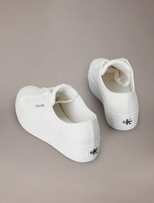 Recycled Cotton Flatform Sneaker, White, hi-res