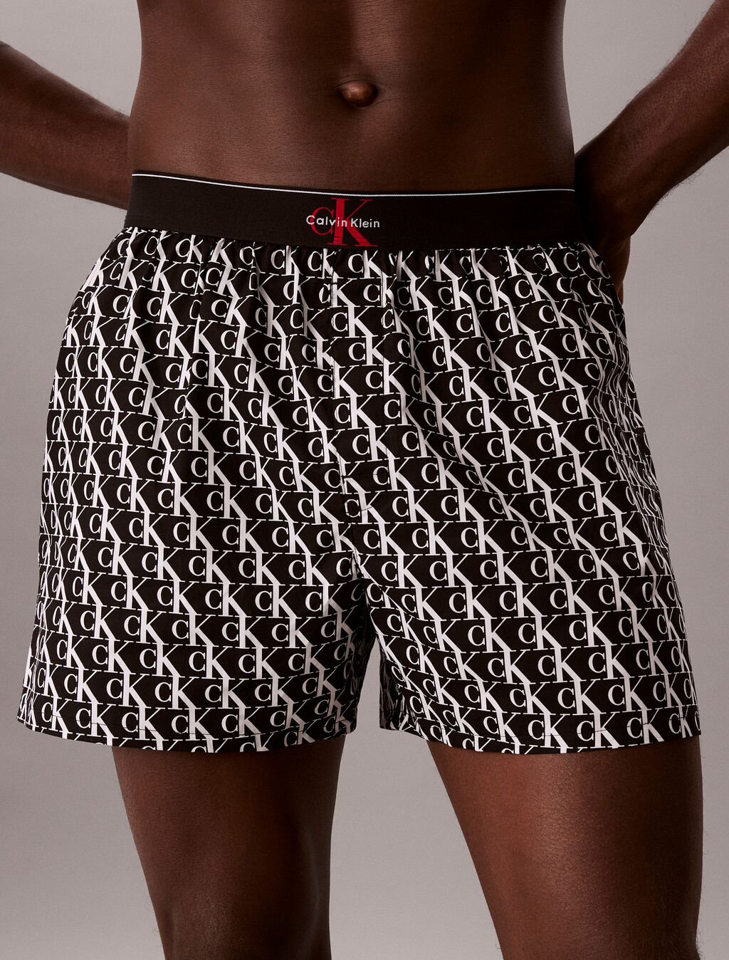 CK X Cotton Monogram Slim Boxer, STEPPING LOGO BLACK, hi-res