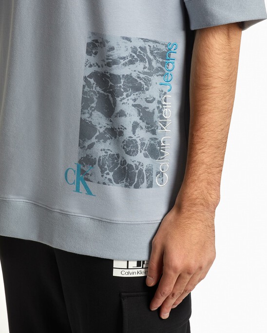 UNISEX INFINITE COOL WAVE PRINT SHORT SLEEVE SWEATSHIRT
