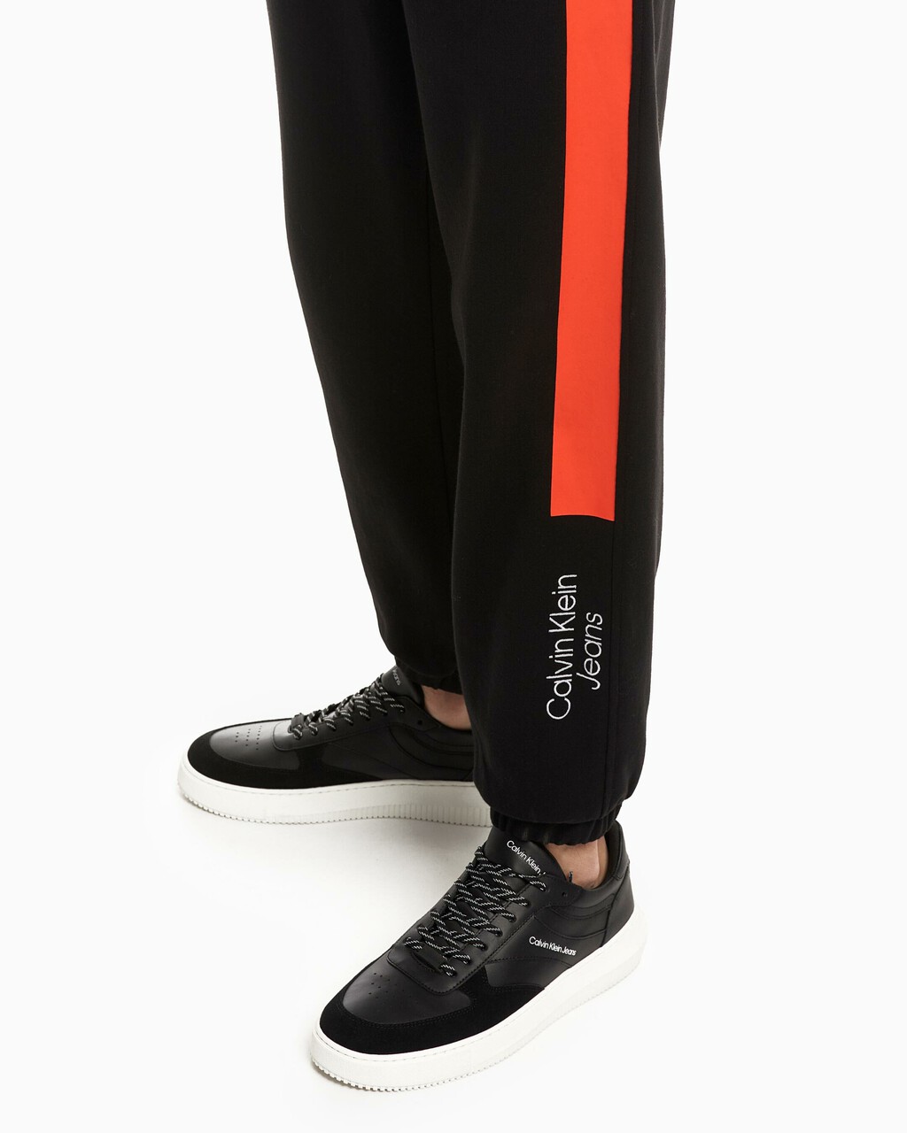 Reimagine Color Block Institutional Sweatpants, Ck Black / Coral Orange, hi-res