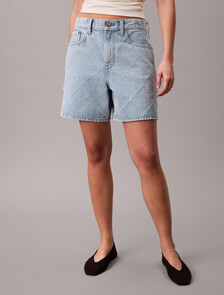 90s Straight Needle punch Denim Short, CK TROPIC, hi-res