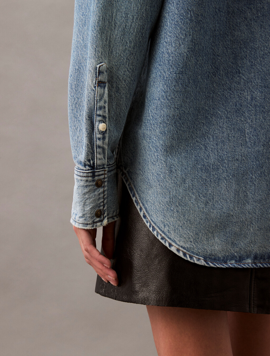 Relaxed Denim Shirt, CK NO03, hi-res