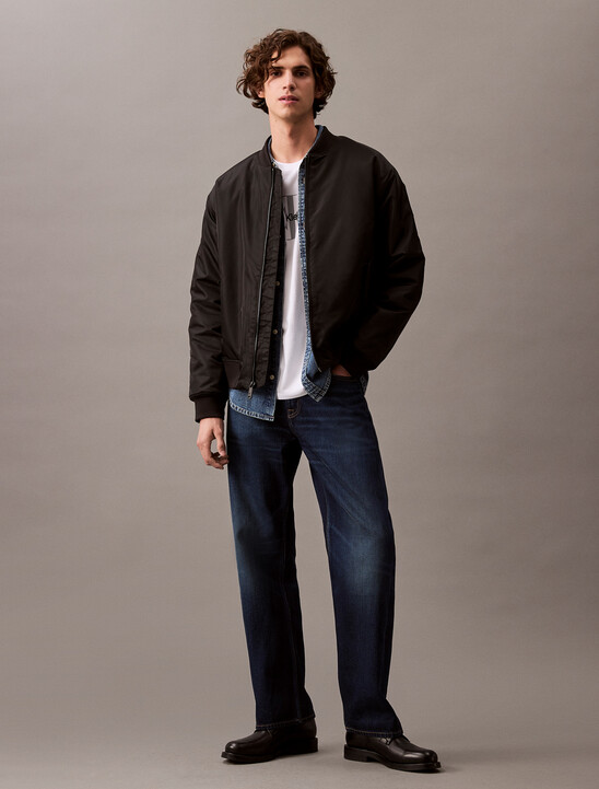 Padded Nylon Bomber Jacket
