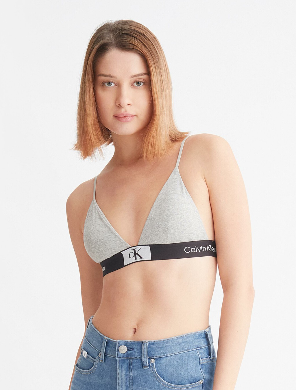 Calvin Klein 1996 Lightly Lined Triangle Bra, Grey Heather, hi-res
