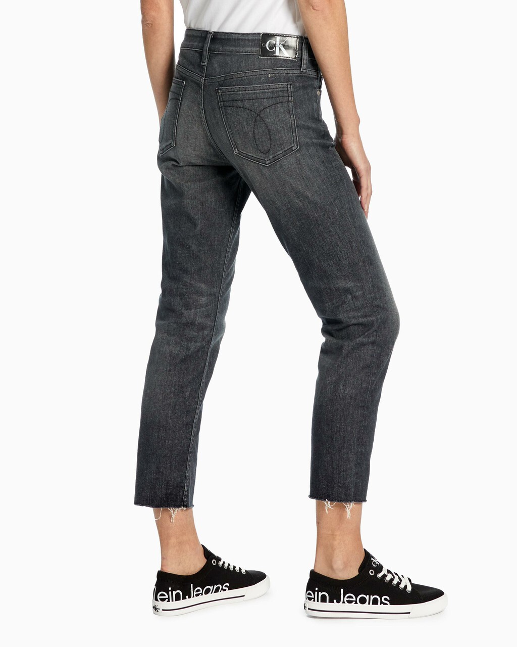 FOREVER STRETCH SLIM STRAIGHT JEANS, Spj Washed Black Dstr, hi-res