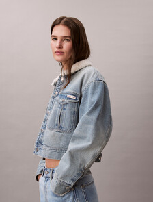 Sherpa Denim Jacket, BLUE NEWTON, hi-res