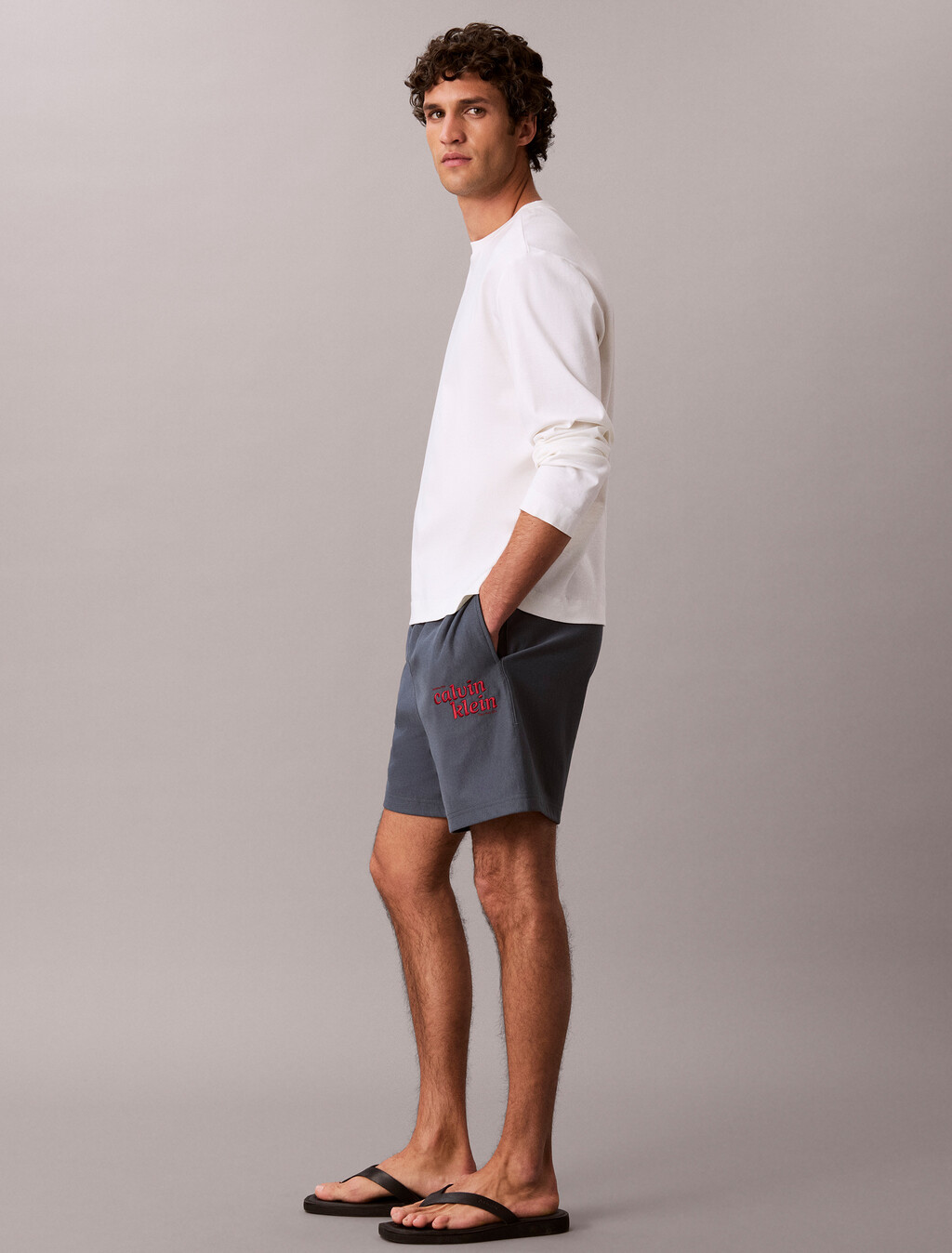 Embroidered Logo Jogger Shorts, Dark Slate, hi-res
