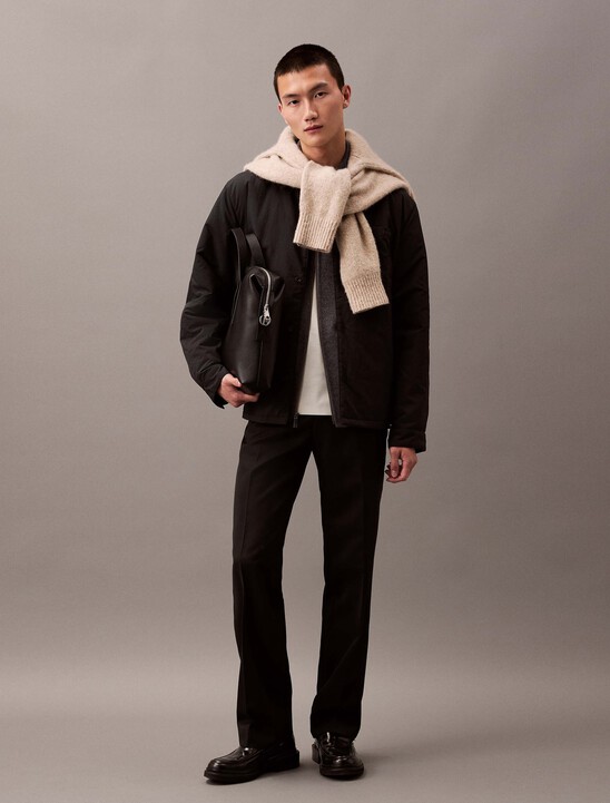 Crinkle Nylon Shirt Jacket
