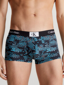CALVIN KLEIN 1996 MICRO LOW RISE TRUNKS, BLACK PRINT/BLK, hi-res