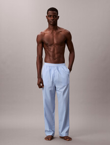 Cotton Poplin Sleep Pants, 19473 PLOTTER PLAID+FROZEN FJORD, hi-res