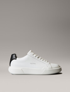 Leather Durable Traction NYC Trainers, Bright White/Black, hi-res