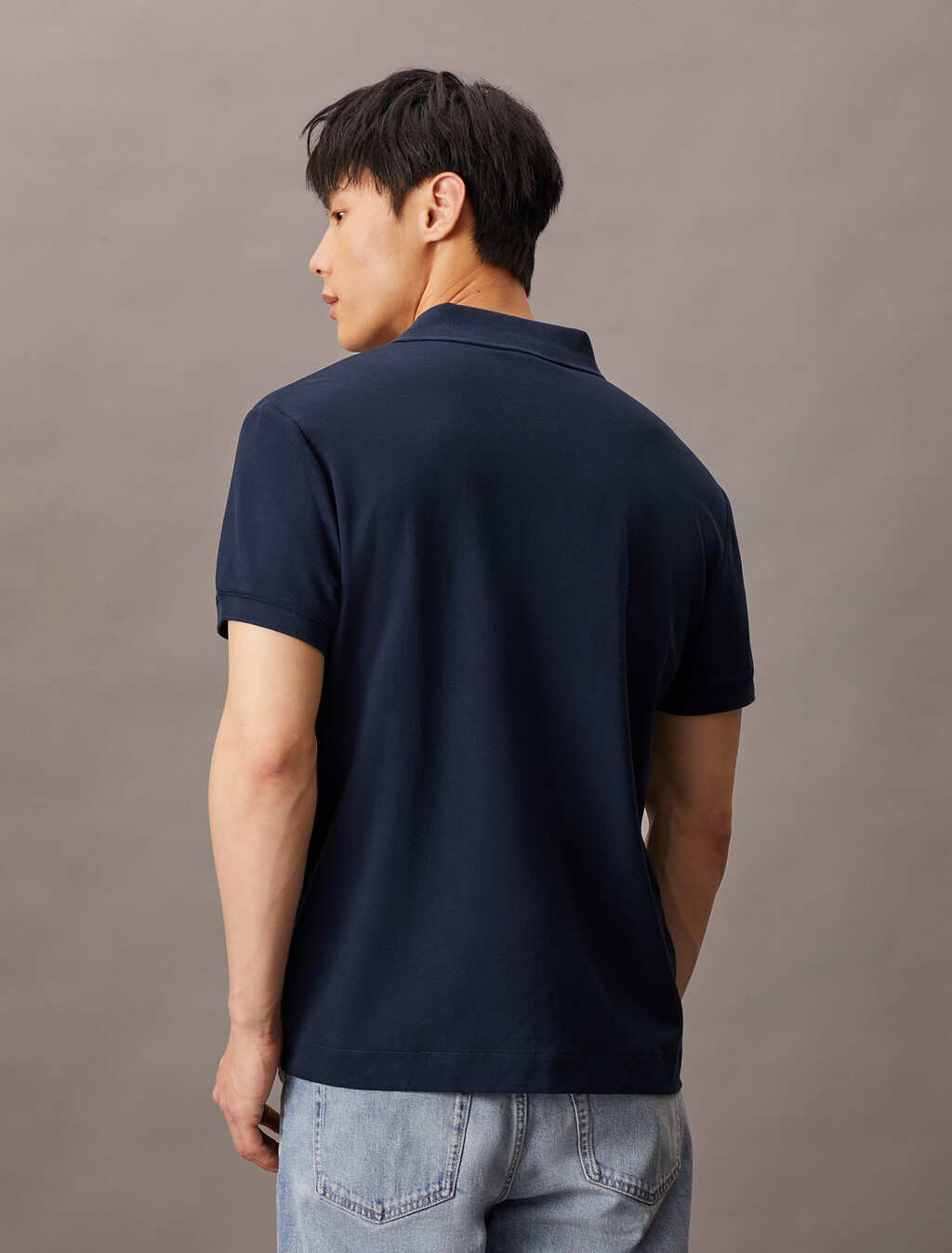 Liquid Cotton Polo Shirt, Dark Sapphire, hi-res
