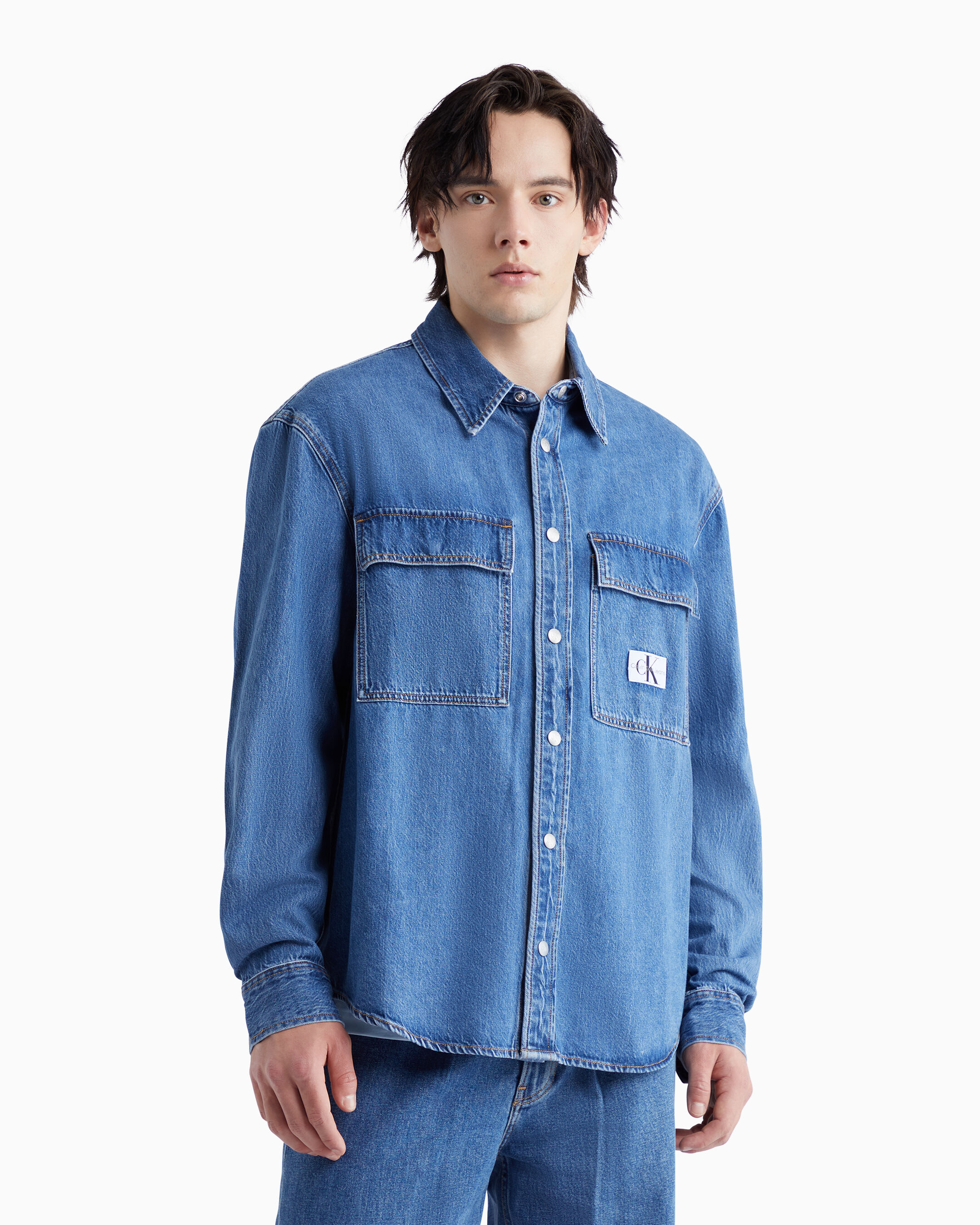 Relaxed Washed Denim Shirt blue Calvin Klein Malaysia