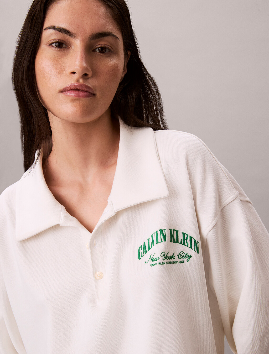 Cotton Heritage Logo Pyjama Top, Tofu, hi-res