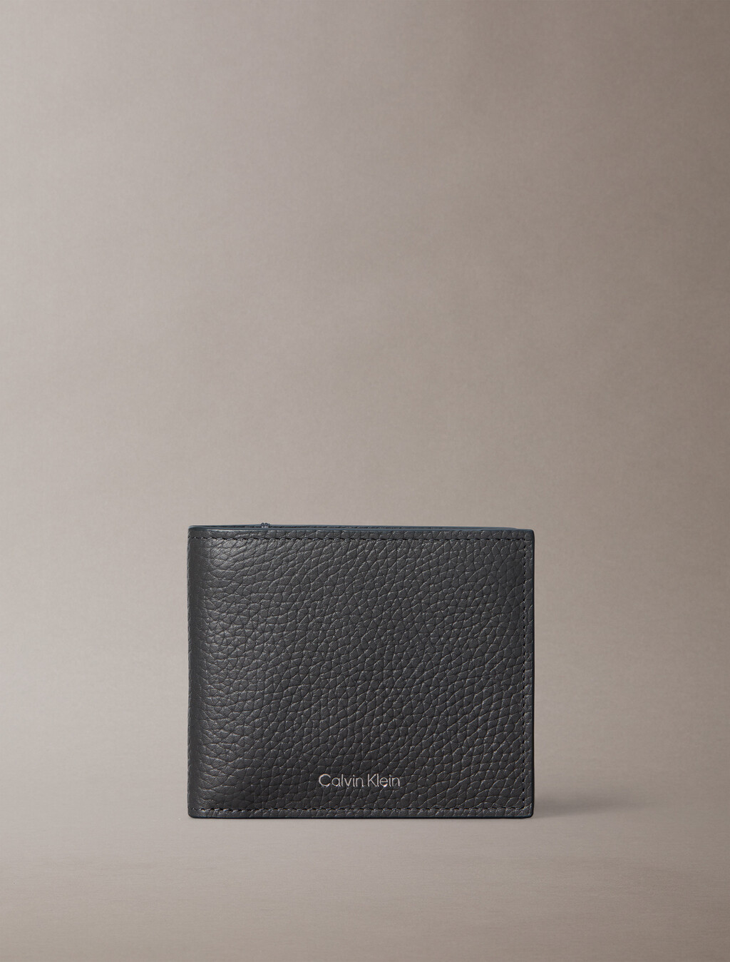 Leather RFID Foil Logo Billfold Wallet, CK Charcoal, hi-res