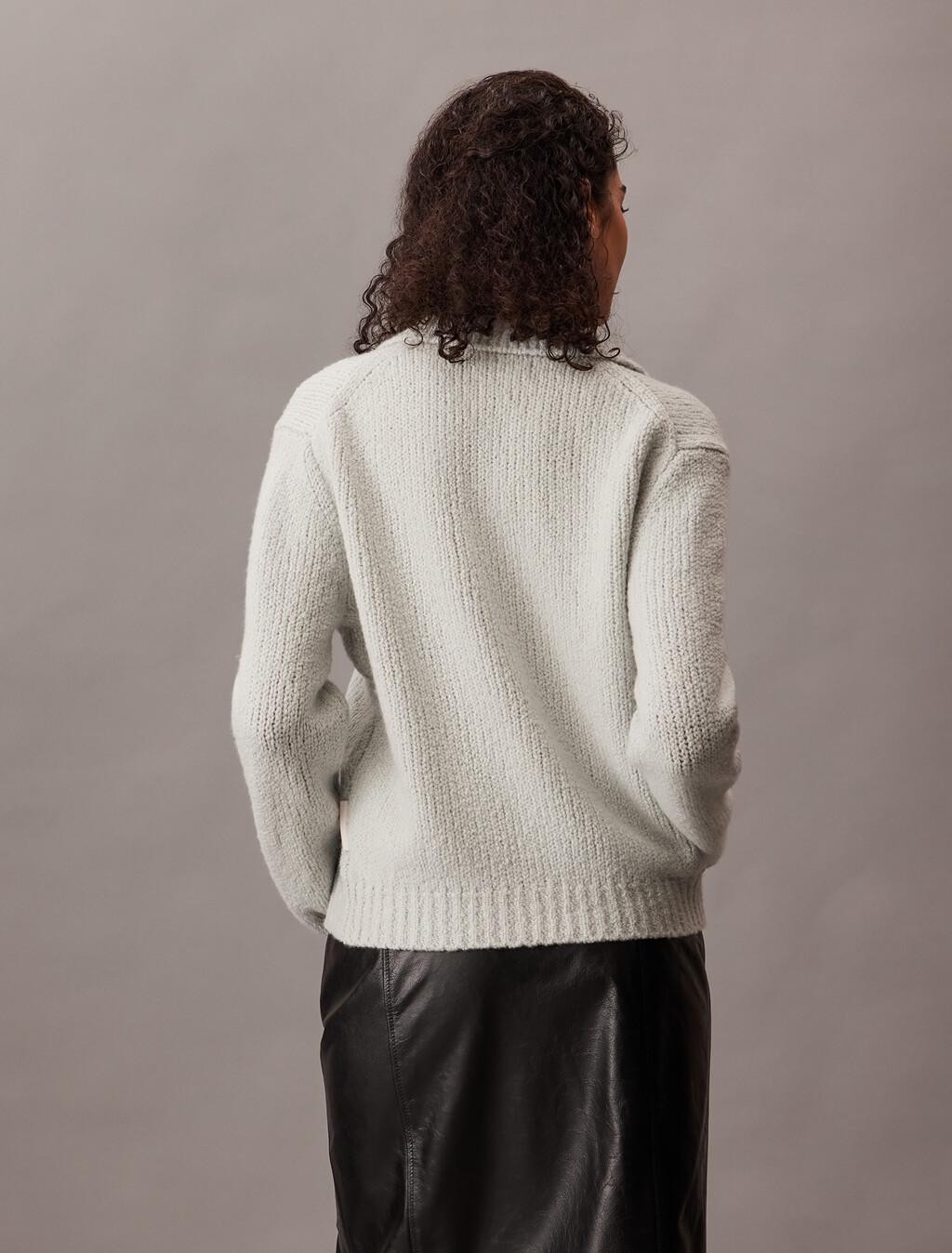 Merino Wool Boucle Polo Sweater, Melodic Blue, hi-res