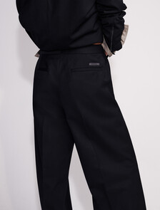 Wool Blend Tailored Pants, Black, hi-res