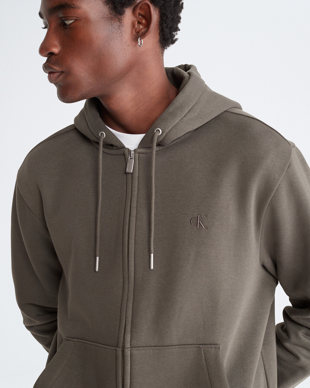 Archive Logo Zip Fleece Hoodie, Beluga, hi-res