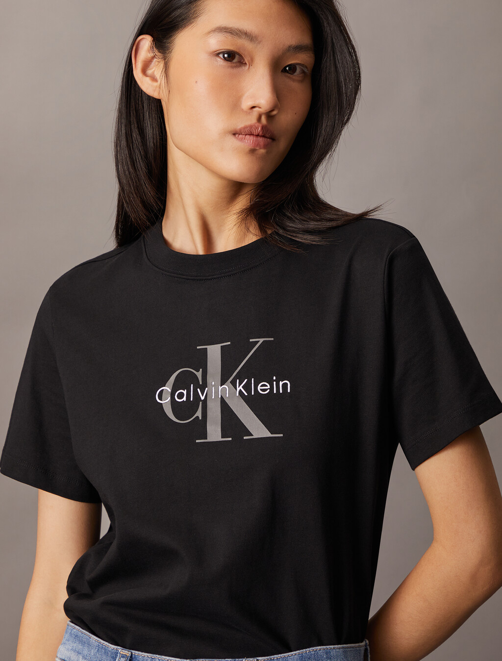 Monogram T-shirt, Black, hi-res