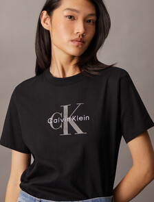 Monogram T-shirt, Black, hi-res