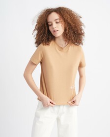STRAIGHT OMBRE LOGO TEE, Timeless Camel, hi-res