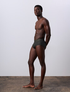 Jung Kook for Calvin Klein Heritage Cotton 3-Pack Brief, Dark Denim/Peat/Lily, hi-res
