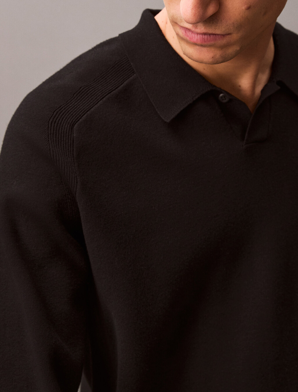 Tech Knit Sweater Polo Shirt, Black, hi-res