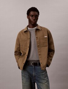 Relaxed Cotton Shacket, Capers, hi-res