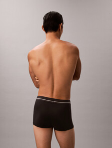 Icon Microfiber Stretch Metallic Low Rise Trunk, Black, hi-res