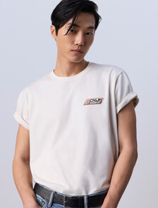 Jung Kook for Calvin Klein Logo Badge Relaxed T-Shirt, LILY, hi-res