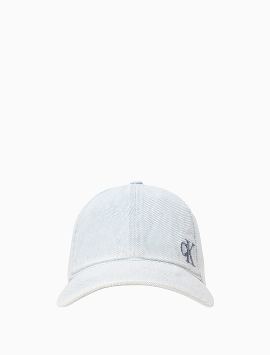 Washed Denim Embroidered Logo Baseball Cap