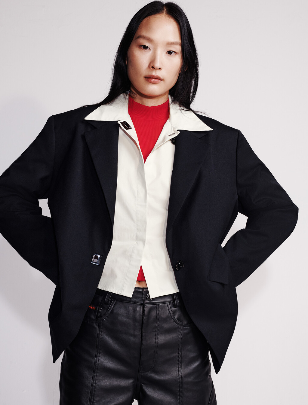 Relaxed Tailored Blazer, Black, hi-res