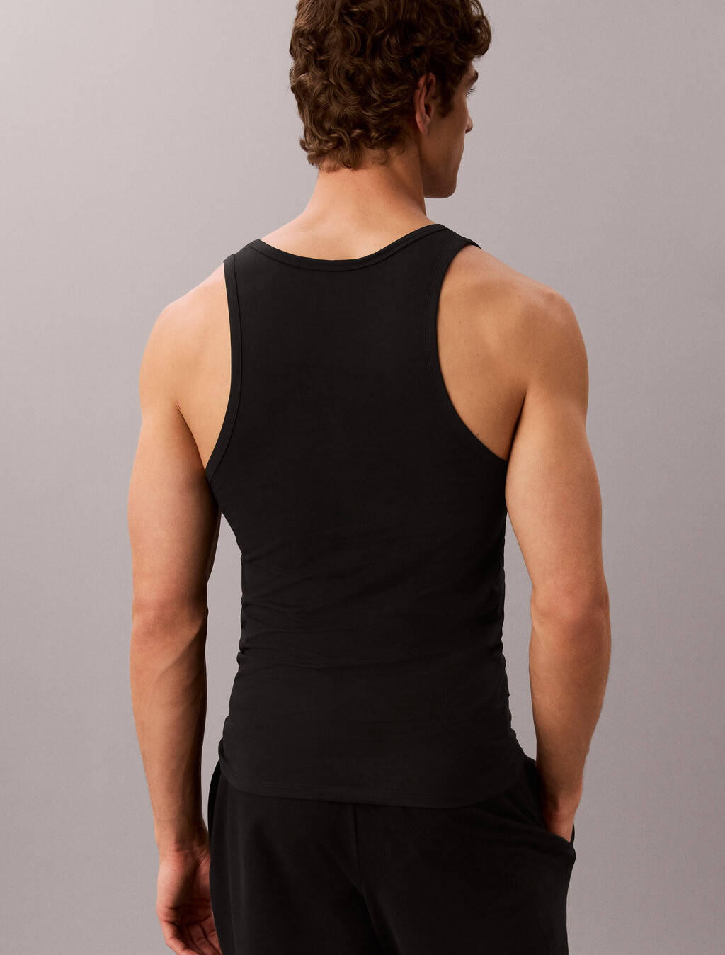 Cotton Microfiber Stretch 三件組背心, BLACK, hi-res